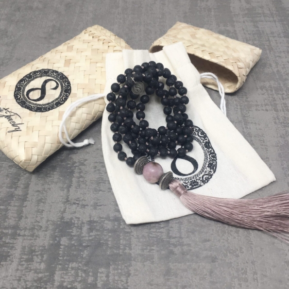 Collier Mala Rhodonite pack