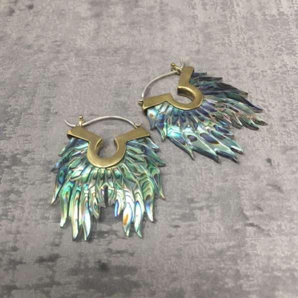 Boucles d'oreilles Doubles Ailes Nacre a