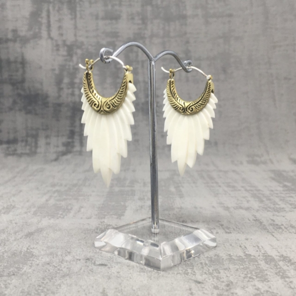 Boucles d'oreilles Doubles Ailes Corne b