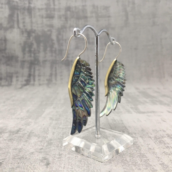 Boucles d'oreilles Ailes d'ange Nacre b