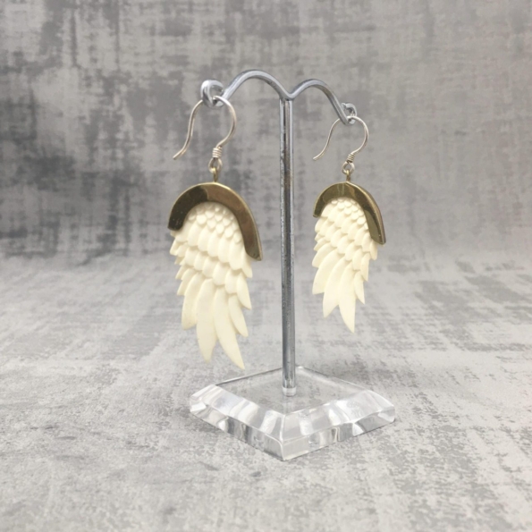 Boucles d'oreilles Ailes d'Ange corne b