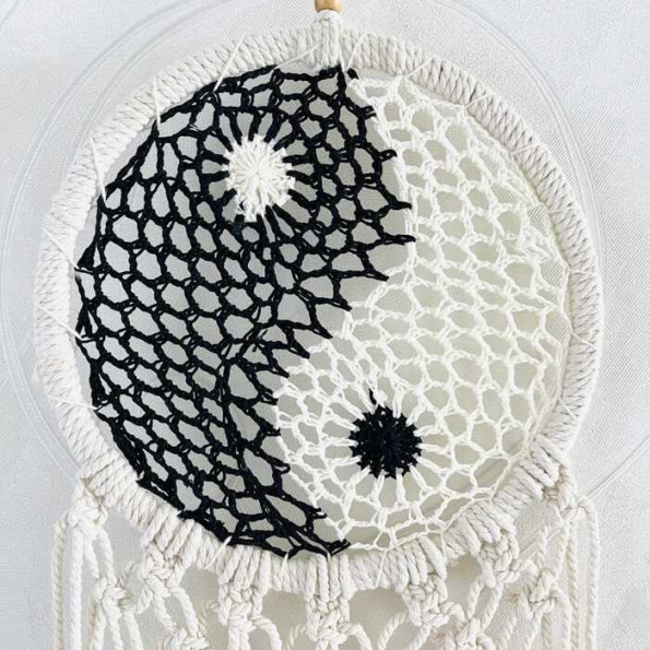 Attrape reves YinYang Macramé 22x70 Zoom