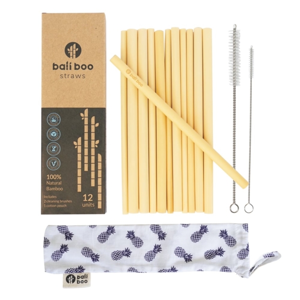 Paille réutilisable en bambou KIT